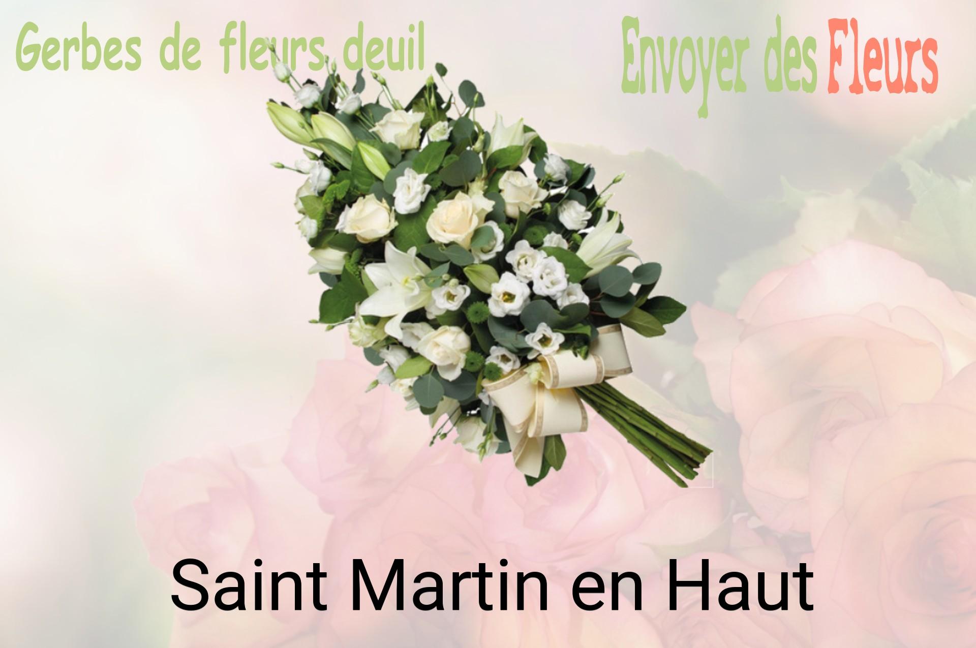 Gerbe de fleurs de deuil livrée à Saint-Martin-en-Haut
